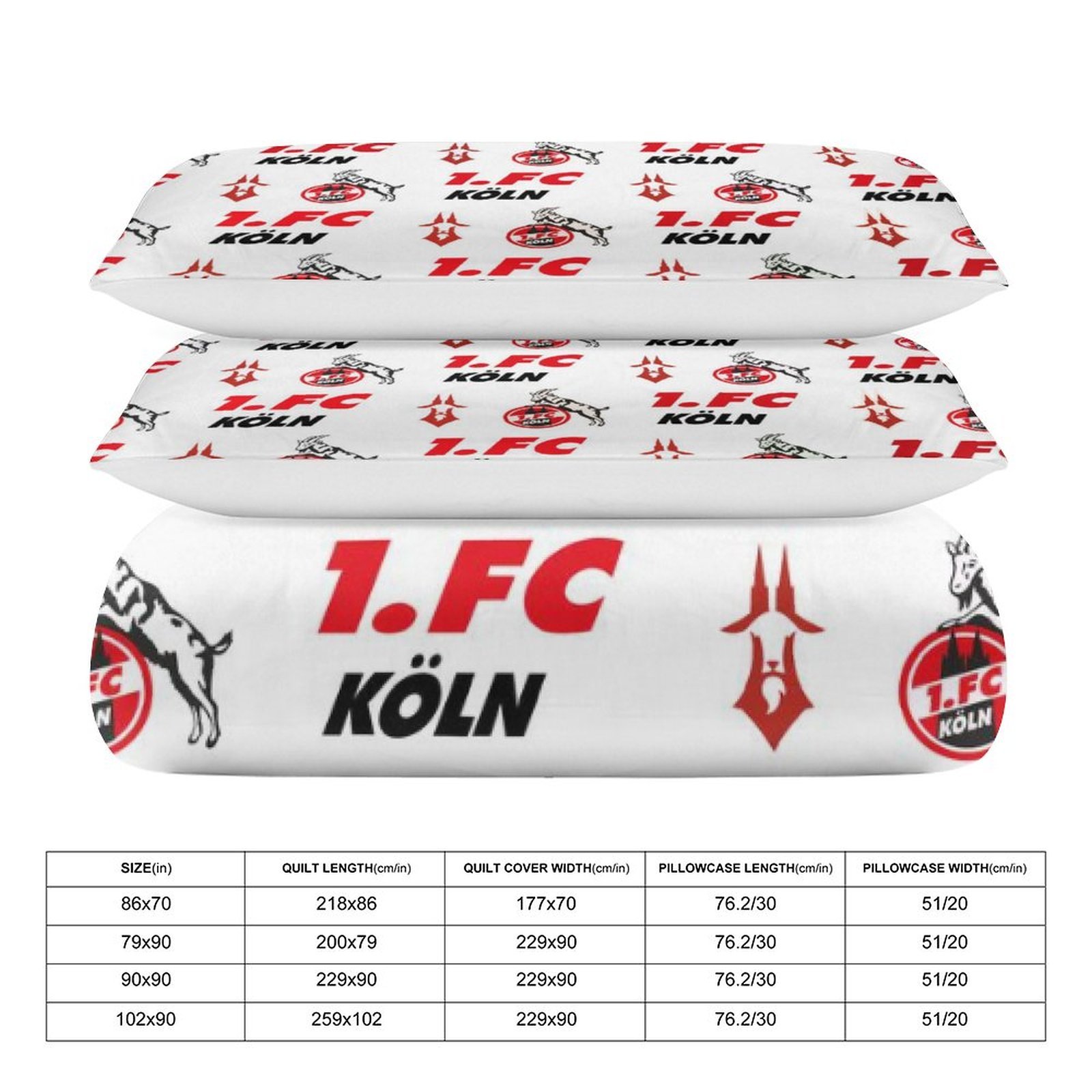 FC Köln Bettwäscheset 3 Stück Kinder Erwachsene Steppdeckenbezug Steppdeckenbezug Multi Size Laken Set FC Köln Bettwäscheset 3 Stück Kinder Erwachsene Steppdeckenbezug Steppdeckenbezug Multi Size Laken Set