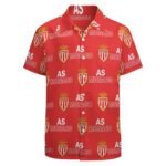 AS Monaco Kurzärmelige Herrenhemden, Passform Sommer Kurzarm Casual Button-Down Hemden