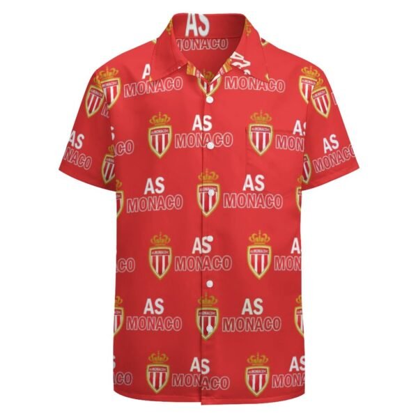 AS Monaco Kurzärmelige Herrenhemden, Passform Sommer Kurzarm Casual Button-Down Hemden