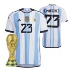 Argentinien Emiliano Martinez 23 Home Trikot WM 2022 Meister ( Mit Patch )