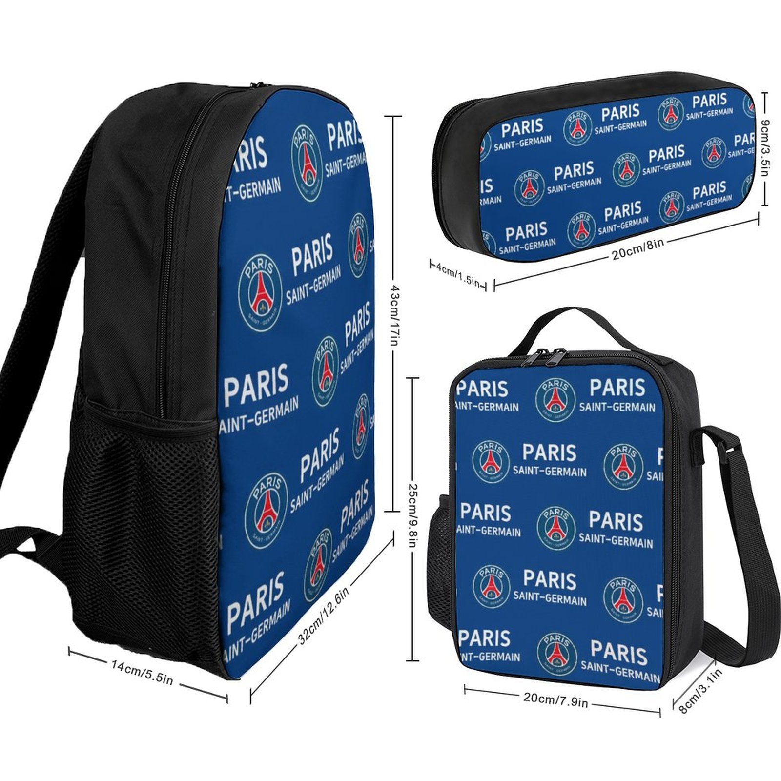 Paris Saint-Germain Student Schulranzen Lunchbag Stifttasche Kombination Paris Saint-Germain Student Schulranzen Lunchbag Stifttasche Kombination