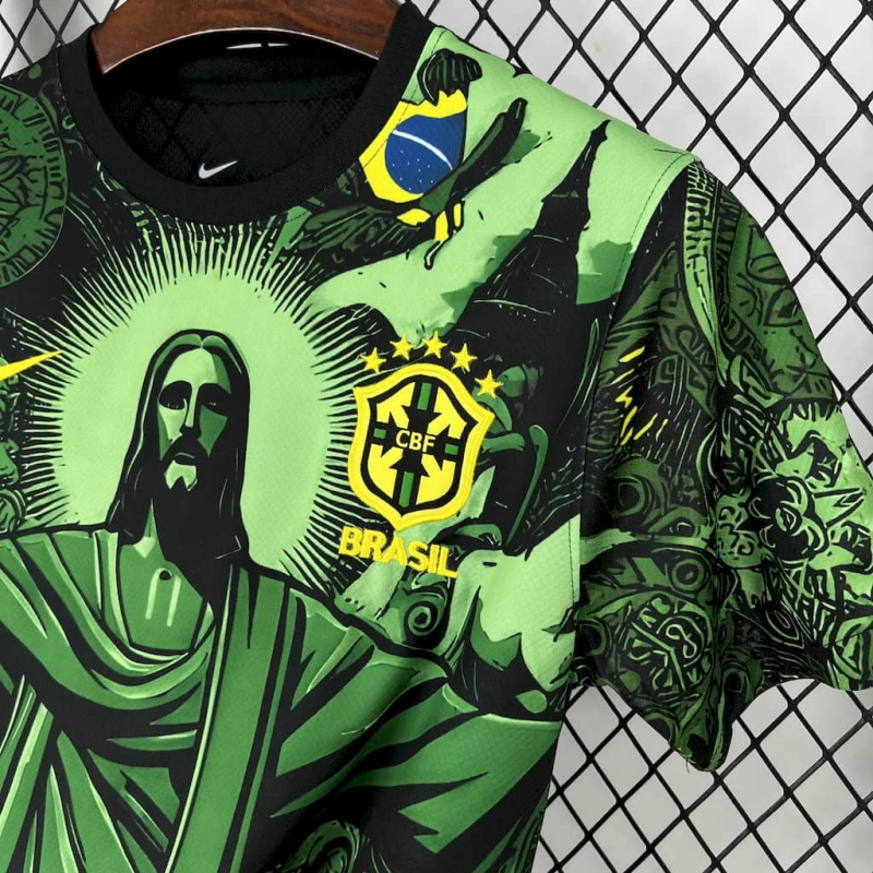 Brasilien Jesus Christus der Erlöser Sondertrikot 2025-2026 - Grün Brasilien Jesus Christus der Erlöser Sondertrikot 2025-2026 - Grün