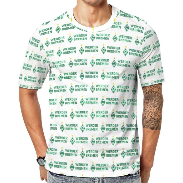 Werder Bremen Unisex 3D Vollständig Druck Kurzarm T-Shirts Beiläufige Tee Tops
