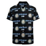 Inter Mailand Kurzärmelige Herrenhemden, Passform Sommer Kurzarm Casual Button-Down Hemden