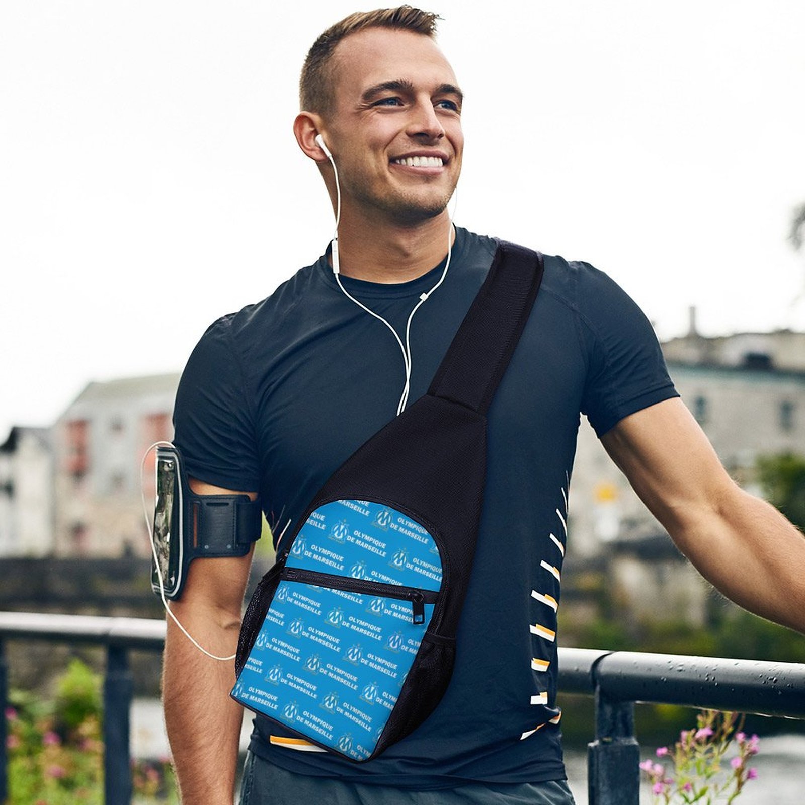 Olympique De Marseille Crossbody Backpack Leichte Umhängetaschen Sling-Rucksack Olympique De Marseille Crossbody Backpack Leichte Umhängetaschen Sling-Rucksack