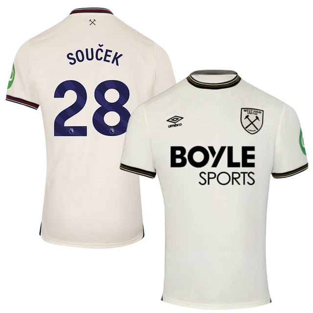 West Ham United Tomas Souček 28 Away Trikot 2025-2026 West Ham United Tomas Souček 28 Away Trikot 2025-2026
