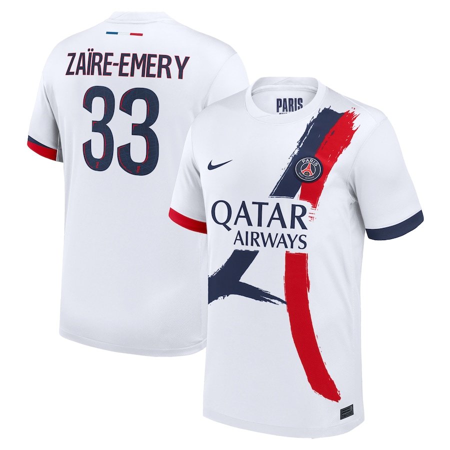 Paris Saint-Germain Warren Zaïre-Emery 33 Away Trikot 2024-2025 Paris Saint-Germain Warren Zaïre-Emery 33 Away Trikot 2024-2025