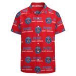 Paris Saint-Germain Kurzärmelige Herrenhemden, Passform Sommer Kurzarm Casual Button-Down Hemden