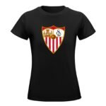 Sevilla FC Damen Kurzarm Rundhals T-Shirt Casual Sommer Tops