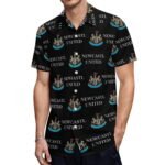 Newcastle United Kurzärmelige Herrenhemden, Passform Sommer Kurzarm Casual Button-Down Hemden