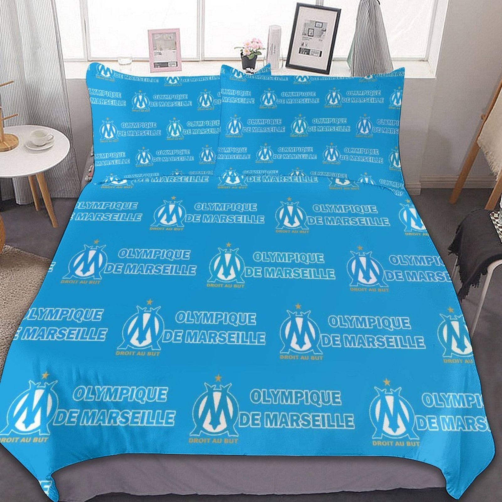 Olympique De Marseille Bettwäscheset 3 Stück Kinder Erwachsene Steppdeckenbezug Steppdeckenbezug Multi Size Laken Set Olympique De Marseille Bettwäscheset 3 Stück Kinder Erwachsene Steppdeckenbezug Steppdeckenbezug Multi Size Laken Set