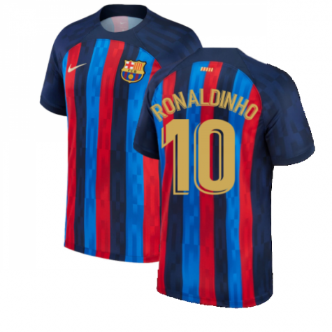 FC Barcelona Ronaldinho 10 Home Trikot 2022-2023 FC Barcelona Ronaldinho 10 Home Trikot 2022-2023
