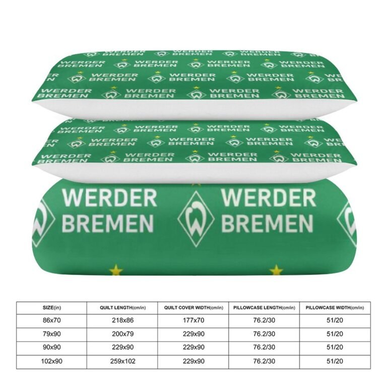 Werder Bremen Bettwäscheset 3 Stück Kinder Erwachsene Steppdeckenbezug Steppdeckenbezug Multi Size Laken Set