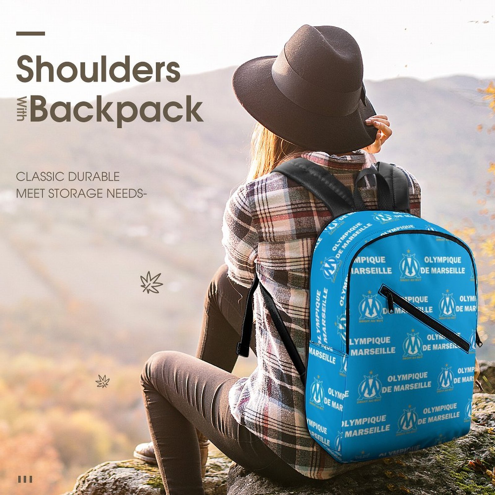 Olympique De Marseille Unisex Backpack Rucksack Outdoor Wanderrucksack Olympique De Marseille Unisex Backpack Rucksack Outdoor Wanderrucksack