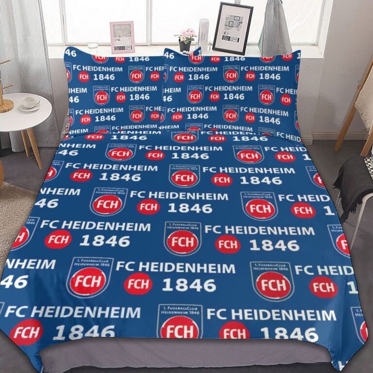 FC Heidenheim Bettwäscheset 3 Stück Kinder Erwachsene Steppdeckenbezug Steppdeckenbezug Multi Size Laken Set