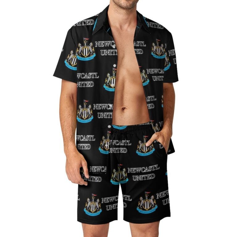 Newcastle United Lässiges Strandbekleidungsset Kurzärmeliges Hemd Plus Strandhose