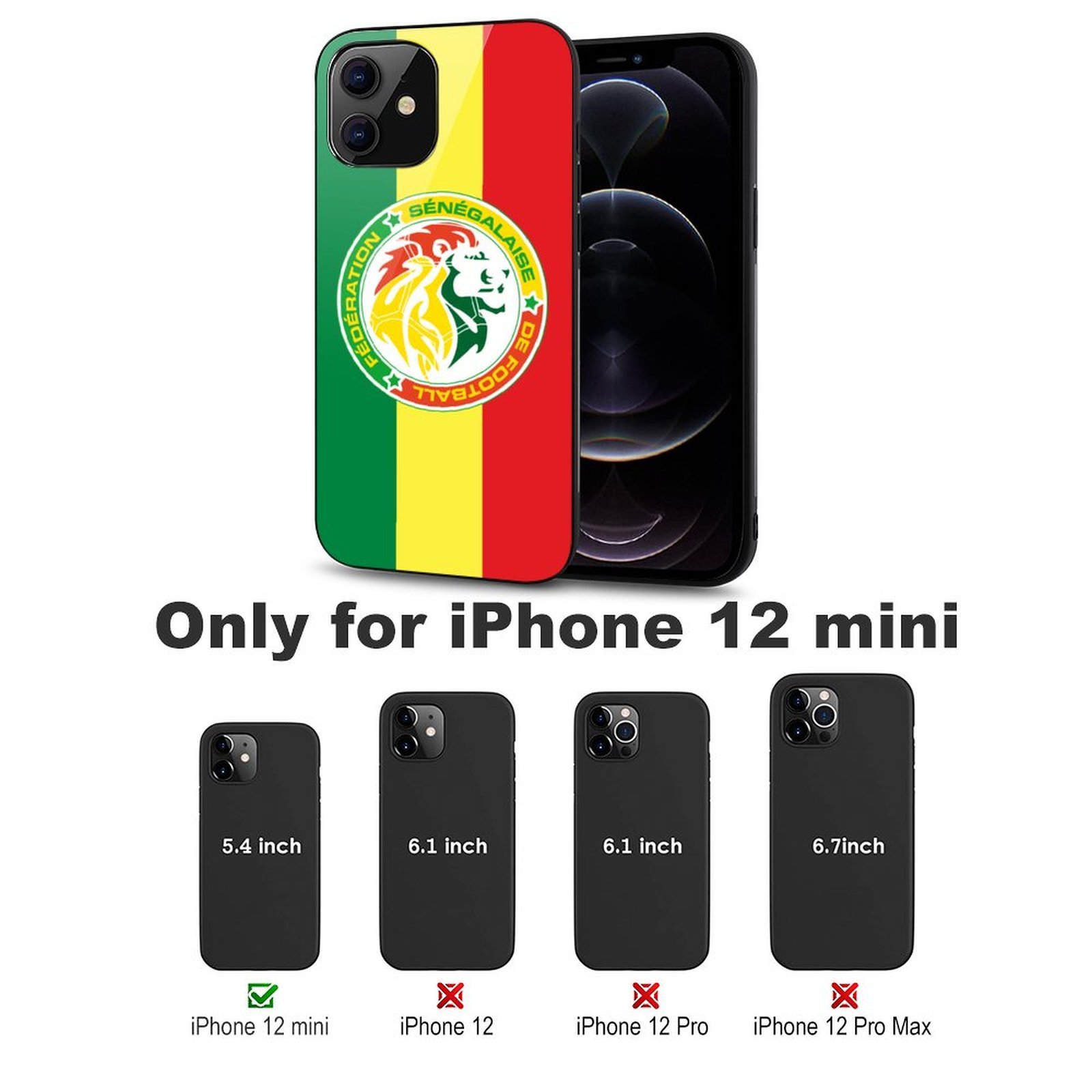 Senegal Stoßfest Glaskasten Handyhüllen & Cover Für IPhone 12 Senegal Stoßfest Glaskasten Handyhüllen & Cover Für IPhone 12