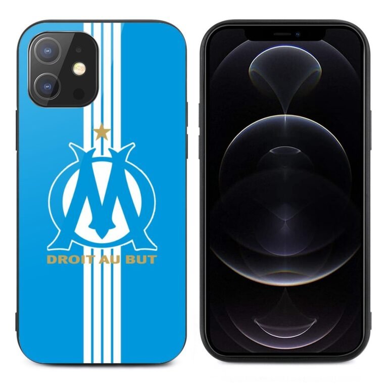 Olympique De Marseille Stoßfest Glaskasten Handyhüllen & Cover Für IPhone 12