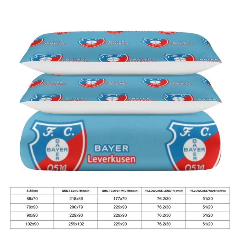 Bayer Leverkusen Bettwäscheset 3 Stück Kinder Erwachsene Steppdeckenbezug Steppdeckenbezug Multi Size Laken Set
