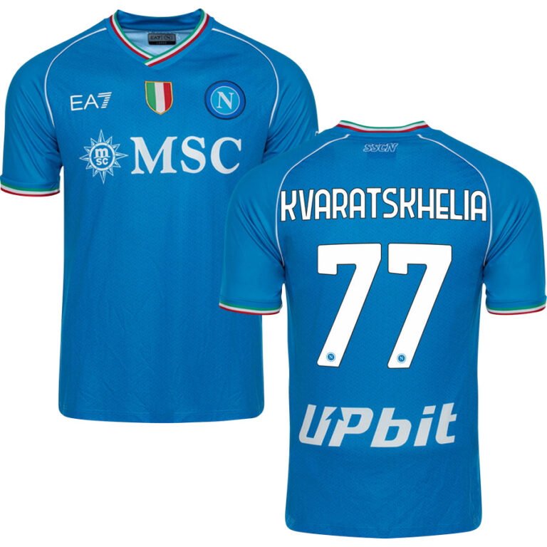 SSC Neapel Khvicha Kvaratskhelia 77 Home Trikot 2023-2024