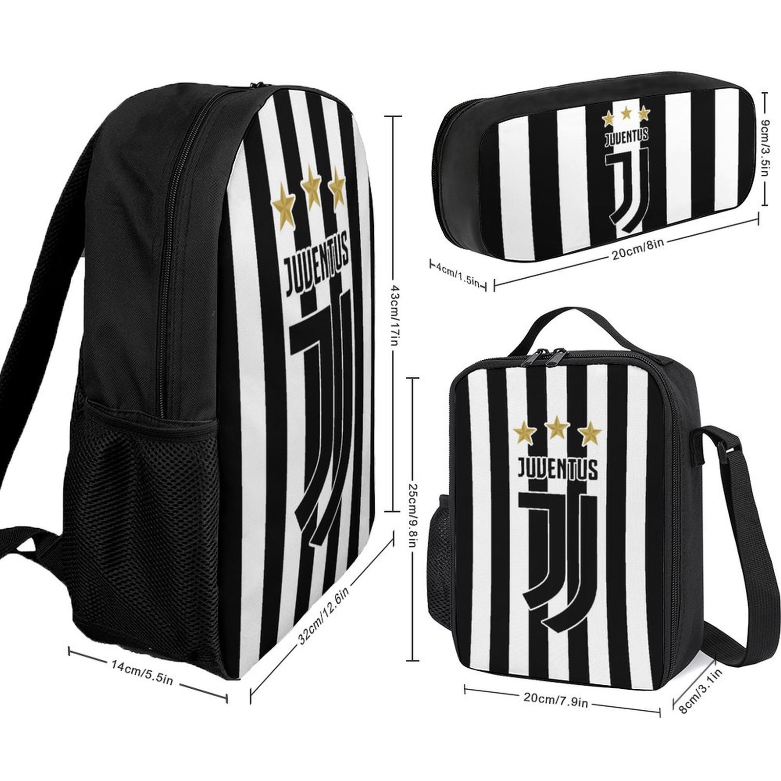 Juventus FC Student Schulranzen Lunchbag Stifttasche Kombination Juventus FC Student Schulranzen Lunchbag Stifttasche Kombination