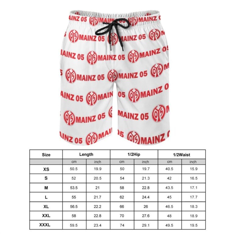 Mainz 05 Herren Badehose Schnelltrocknende Strandshorts Mit Tasche Kordelzug Shorts