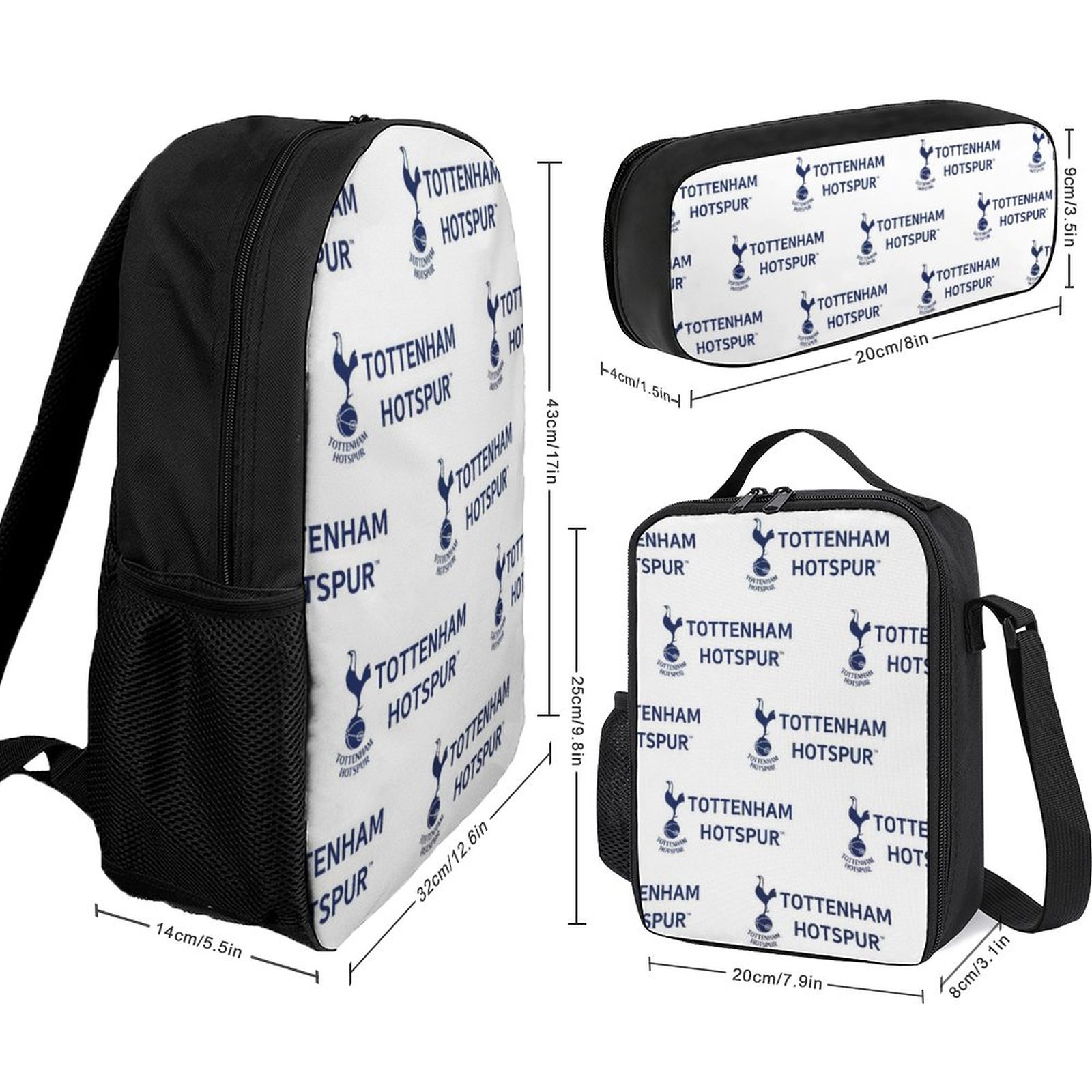 Tottenham Hotspur Student Schulranzen Lunchbag Stifttasche Kombination Tottenham Hotspur Student Schulranzen Lunchbag Stifttasche Kombination