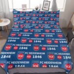 FC Heidenheim Bettwäscheset 3 Stück Kinder Erwachsene Steppdeckenbezug Steppdeckenbezug Multi Size Laken Set