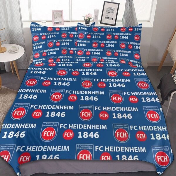 FC Heidenheim Bettwäscheset 3 Stück Kinder Erwachsene Steppdeckenbezug Steppdeckenbezug Multi Size Laken Set