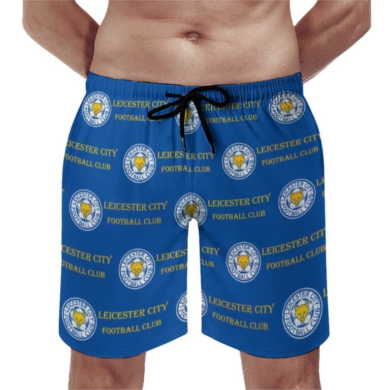 Leicester City Herren Badehose Schnelltrocknende Strandshorts Mit Tasche Kordelzug Shorts