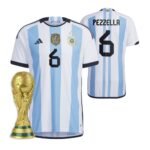 Argentinien German Pezzella 6 Home Trikot WM 2022 Meister ( Mit Patch )