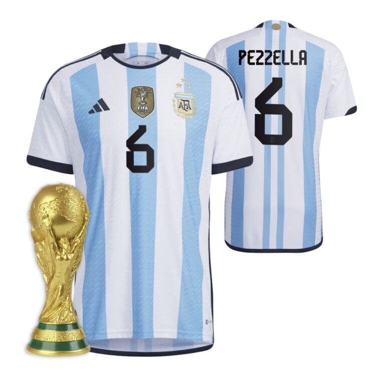 Argentinien German Pezzella 6 Home Trikot WM 2022 Meister ( Mit Patch )