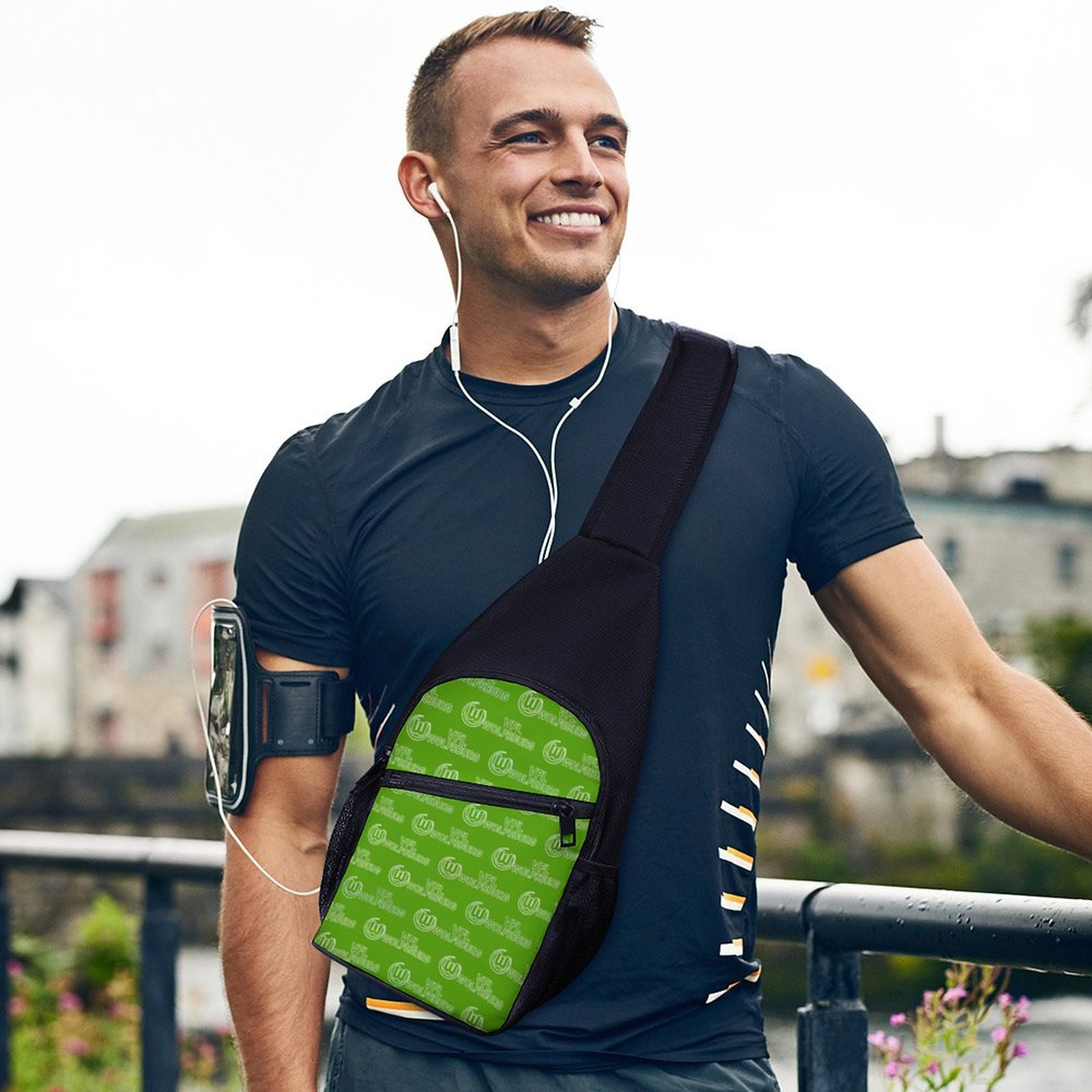 VfL Wolfsburg Crossbody Backpack Leichte Umhängetaschen Sling-Rucksack VfL Wolfsburg Crossbody Backpack Leichte Umhängetaschen Sling-Rucksack