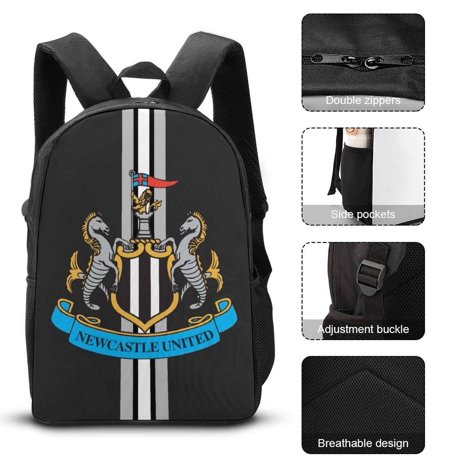 Newcastle United Student Schulranzen Lunchbag Stifttasche Kombination Newcastle United Student Schulranzen Lunchbag Stifttasche Kombination