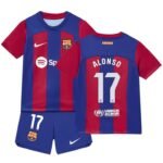 FC Barcelona Marcos Alonso 17 Heimtrikot Kinder Mini Kit 2023-2024