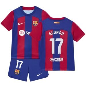 FC Barcelona Marcos Alonso 17 Heimtrikot Kinder Mini Kit 2023-2024