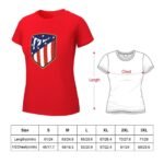 Atletico Madrid Damen Kurzarm Rundhals T-Shirt Casual Sommer Tops