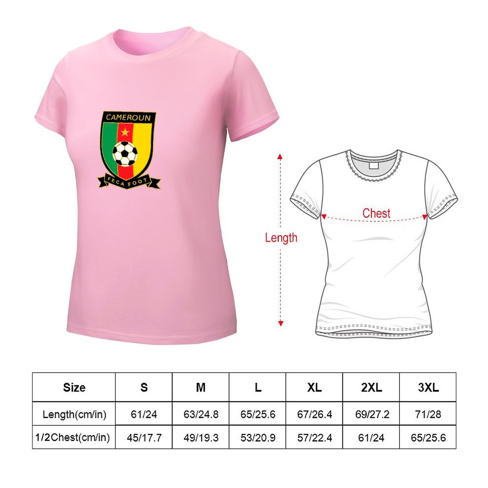 Kamerun Damen Kurzarm Rundhals T-Shirt Casual Sommer Tops Kamerun Damen Kurzarm Rundhals T-Shirt Casual Sommer Tops