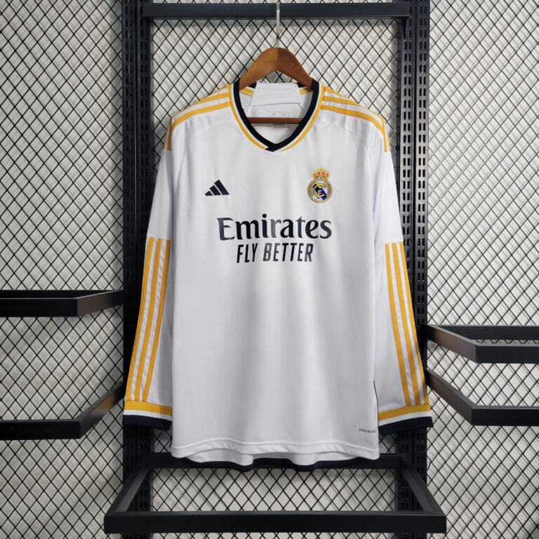 Real Madrid Langarm Home Trikot 2023-2024 - Weiß