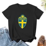 Schweden Damen Kurzarm Rundhals T-Shirt Casual Sommer Tops