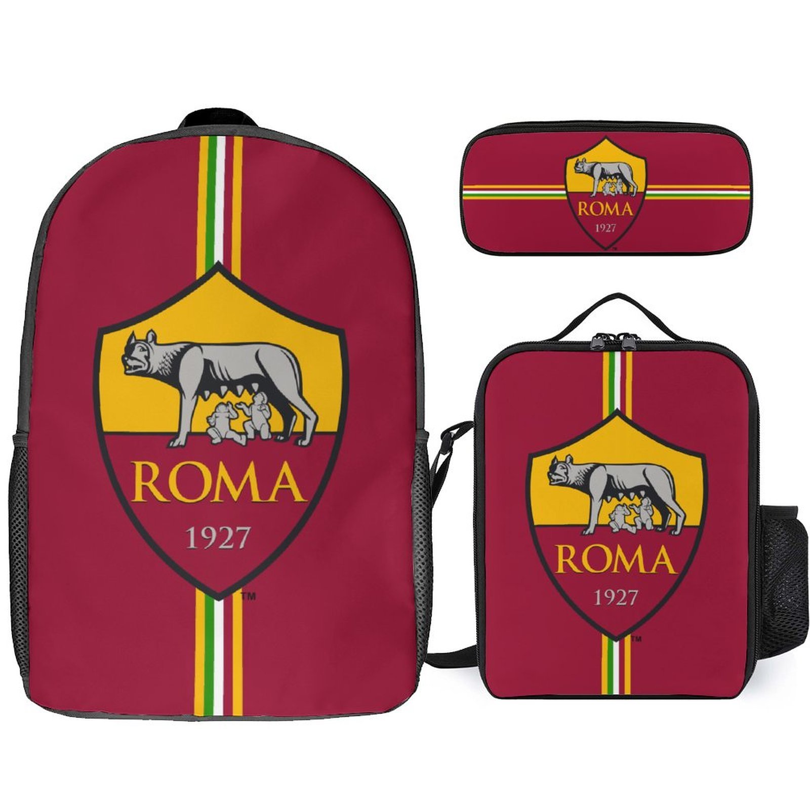 AS Rom Student Schulranzen Lunchbag Stifttasche Kombination AS Rom Student Schulranzen Lunchbag Stifttasche Kombination