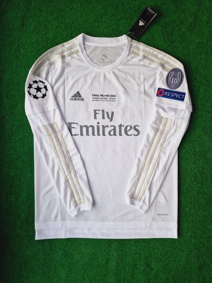 Real Madrid Cristiano Ronaldo 7 Retro Langarm Home Trikot 2015-2016