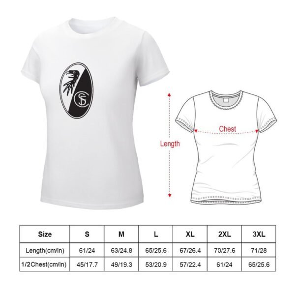 SC Freiburg Damen Kurzarm Rundhals T-Shirt Casual Sommer Tops