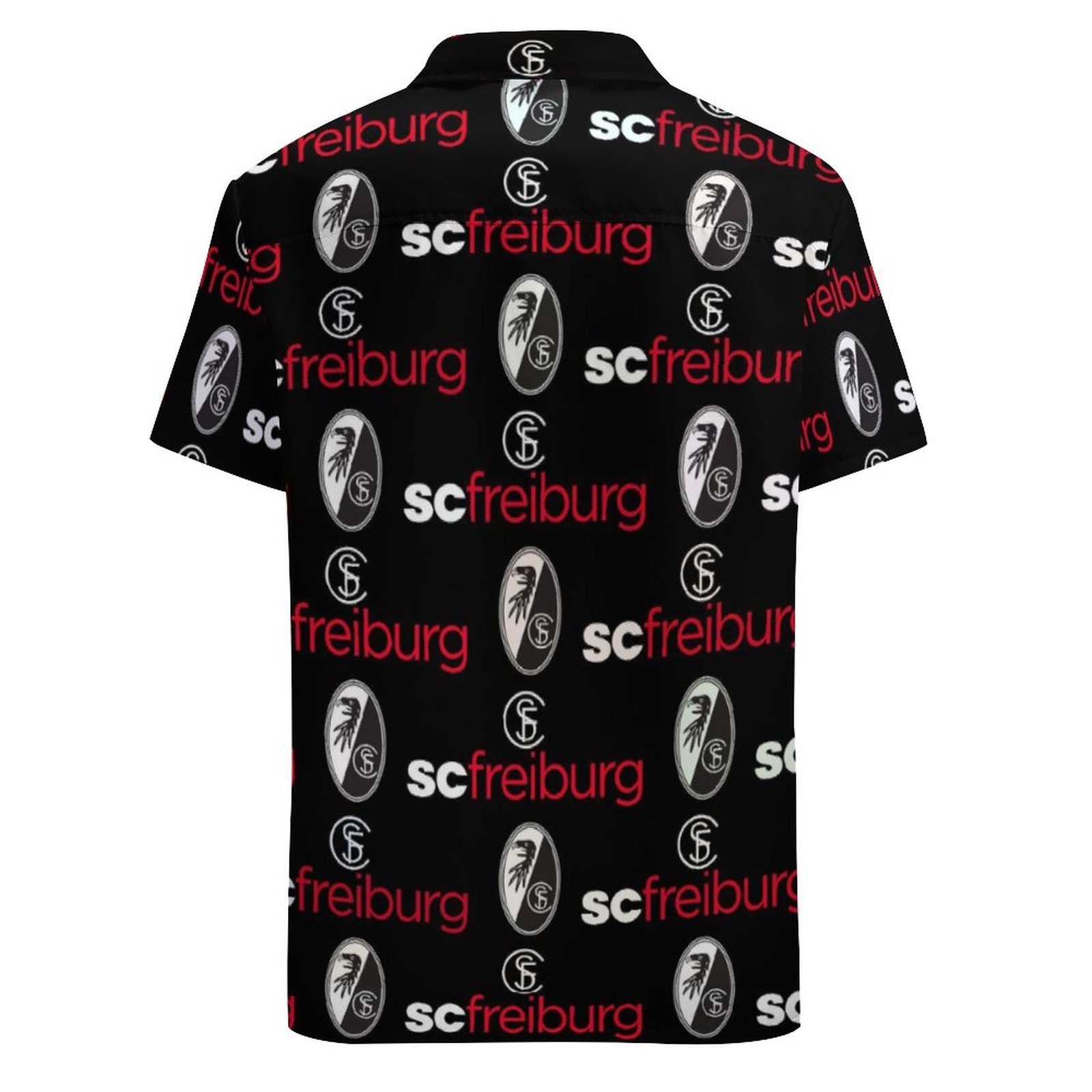 SC Freiburg Kurzärmelige Herrenhemden, Passform Sommer Kurzarm Casual Button-Down Hemden SC Freiburg Kurzärmelige Herrenhemden, Passform Sommer Kurzarm Casual Button-Down Hemden