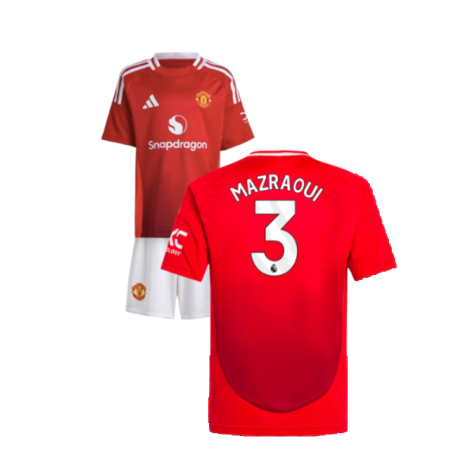 Manchester United Noussair Mazraoui 3 Heimtrikot Kinder Mini Kit 2024-2025