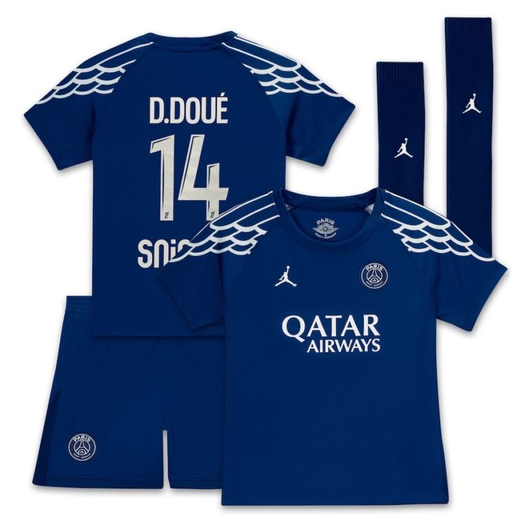PSG Désiré Doué 14 Fourth Trikot Kinder 2024-2025
