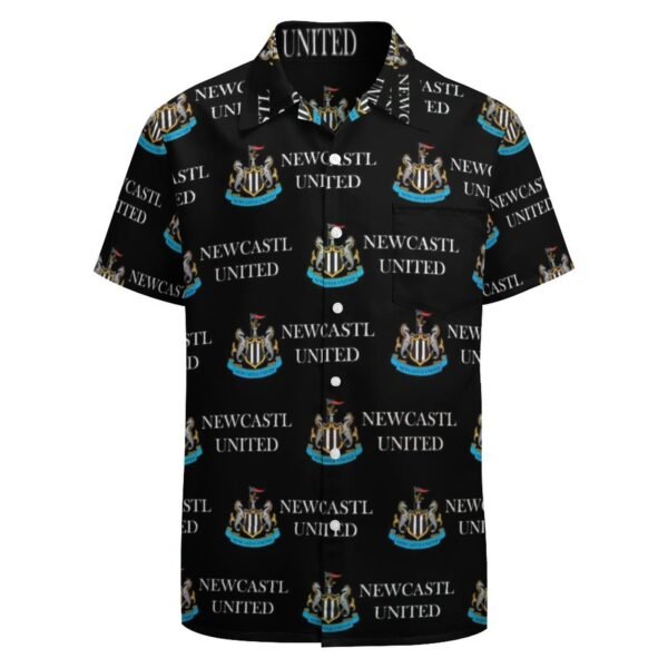 Newcastle United Kurzärmelige Herrenhemden, Passform Sommer Kurzarm Casual Button-Down Hemden