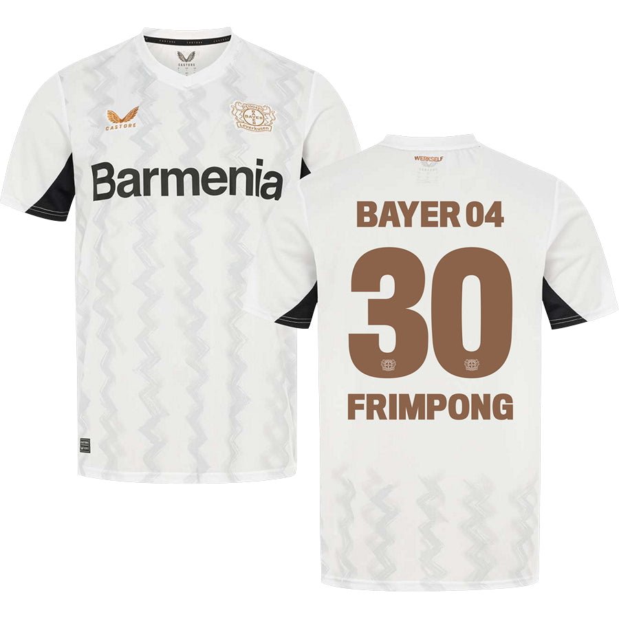 Bayer Leverkusen Jeremie Frimpong 30 Away Trikot 2024-2025 Bayer Leverkusen Jeremie Frimpong 30 Away Trikot 2024-2025