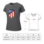 Atletico Madrid Damen Kurzarm Rundhals T-Shirt Casual Sommer Tops
