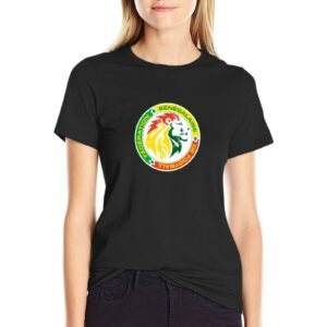 Senegal Damen Kurzarm Rundhals T-Shirt Casual Sommer Tops